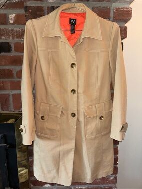 Vintage Work to Weekend Mod Trench Coat w/ Orange Lining Women’s Small